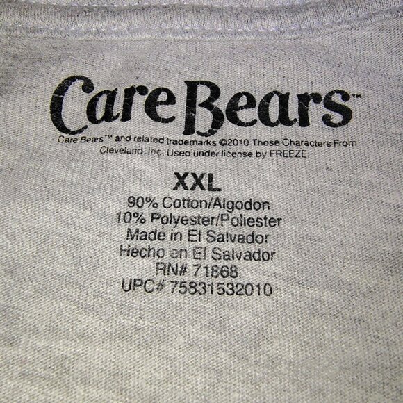 Care Bears T-Shirt Womens Size XXL Gray Short Sleeve Crew Who Cares Graphic - Picture 4 of 7